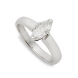 An 18ct white gold diamond single-stone ring.