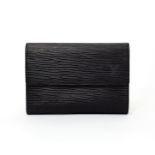 Louis Vuitton - a black epi leather Porte-Tresor Etui Papier wallet.