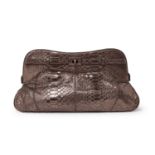 Zagliani - a metallic python skin clutch bag.