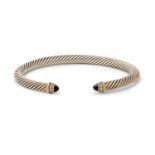 David Yurman - an onyx, diamond and silver bangle.