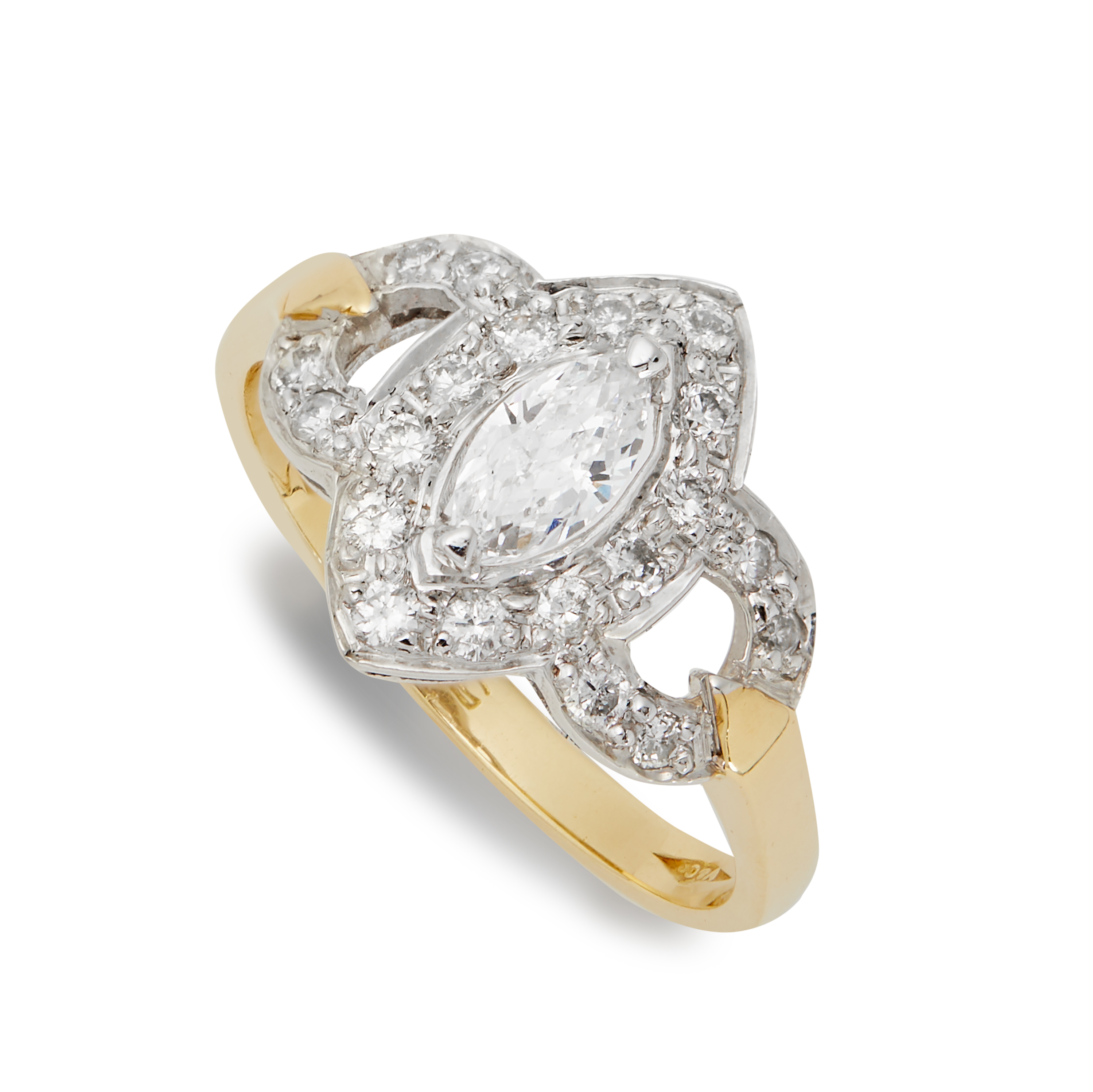 An 18ct gold diamond cluster ring.