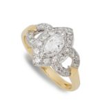 An 18ct gold diamond cluster ring.