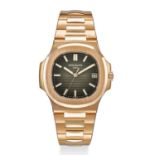 Patek Philippe - a fine 18ct rose gold automatic Nautilus bracelet watch, ref. 5711/1R-001, dated