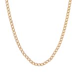 An early 20th century 9ct gold curb-link chain.