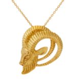 Urart - an 18ct gold zodiac pendant and chain.