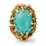 An 18ct gold and turquoise dress ring.