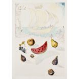 Salvador Dali (Spanish 1904-1989), 'Ship And Fruits', 1986