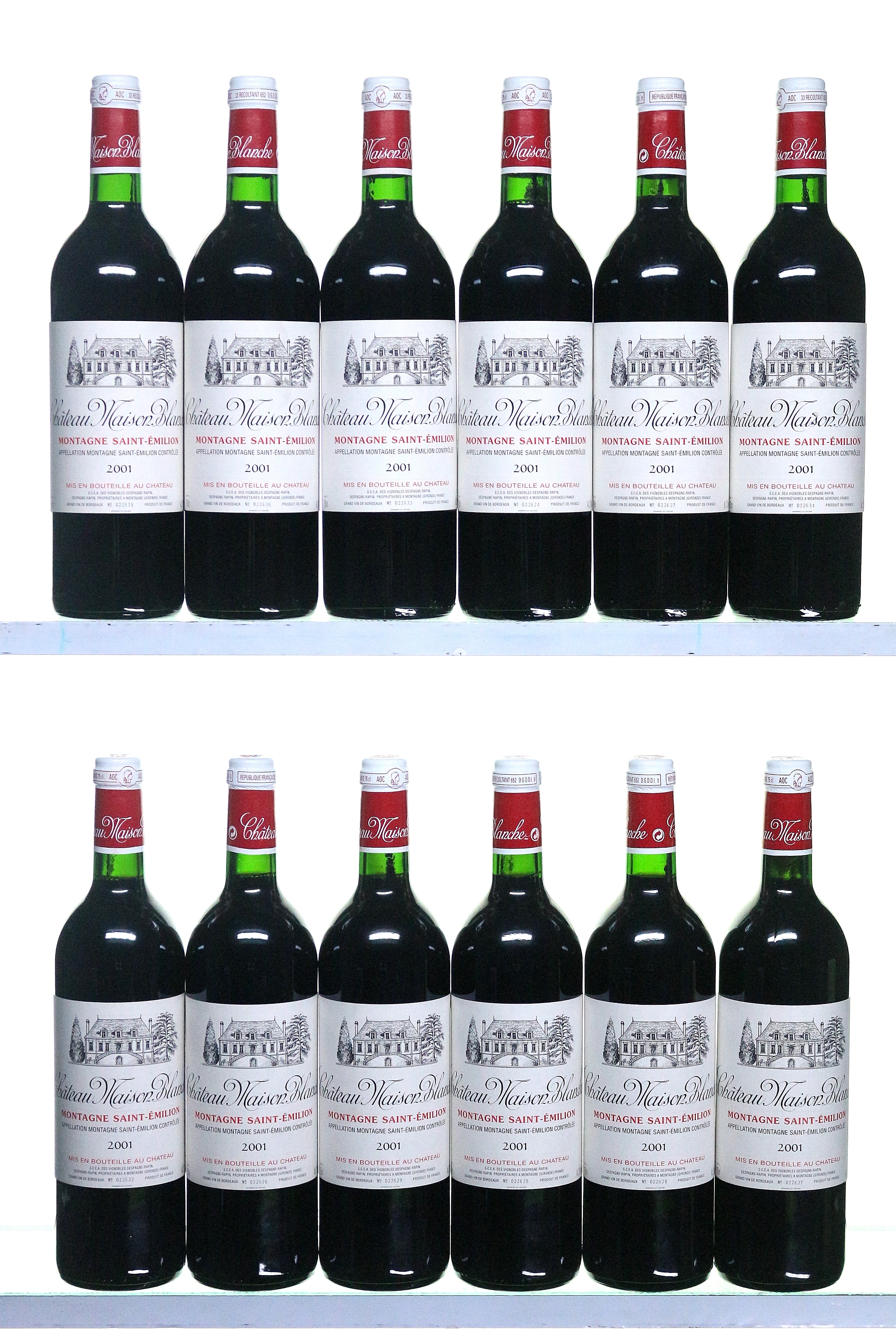 12 bottles 2001 Chateau Maison Blanche