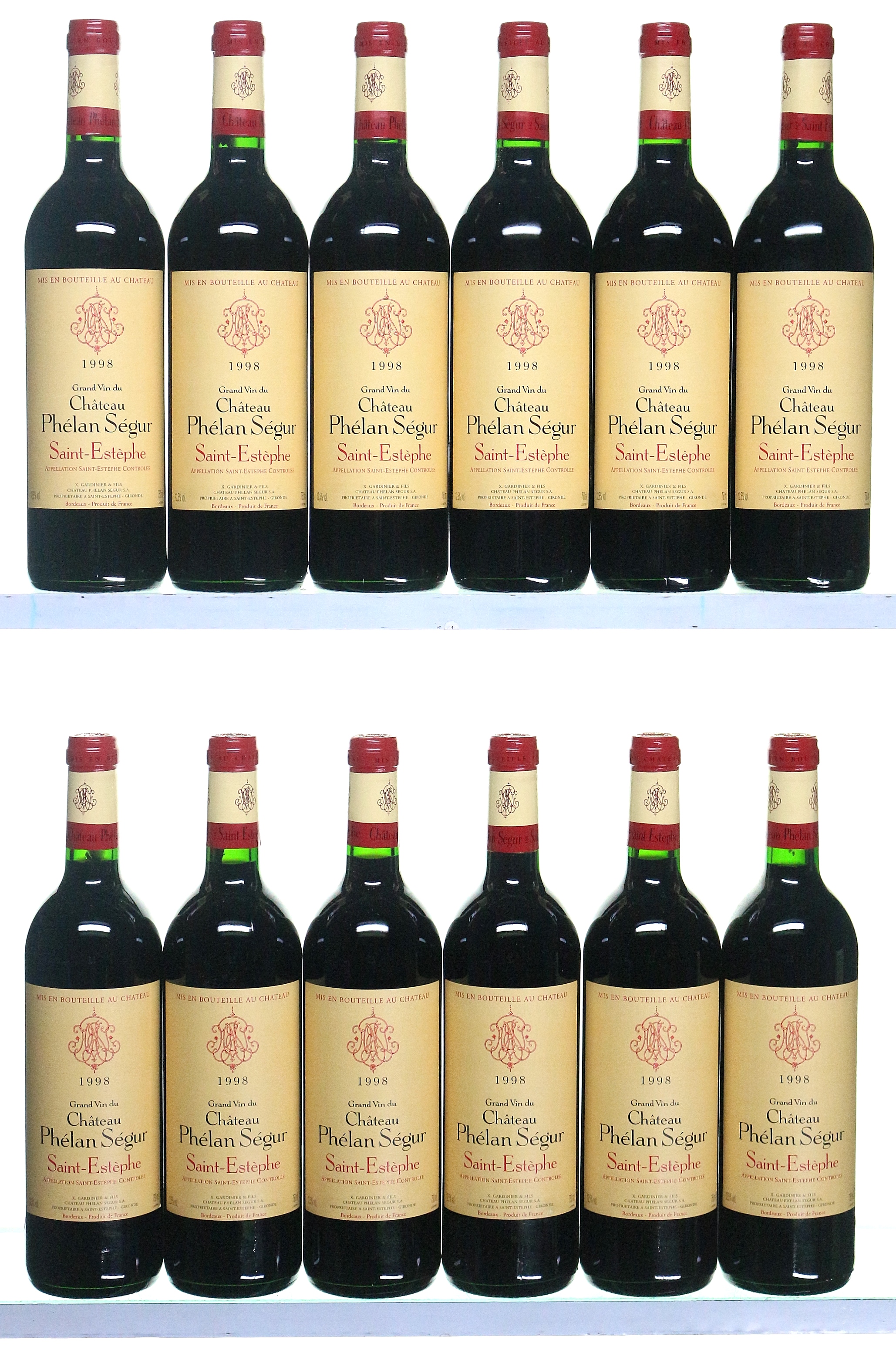 12 bottles 1998 Chateau Phelan Segur