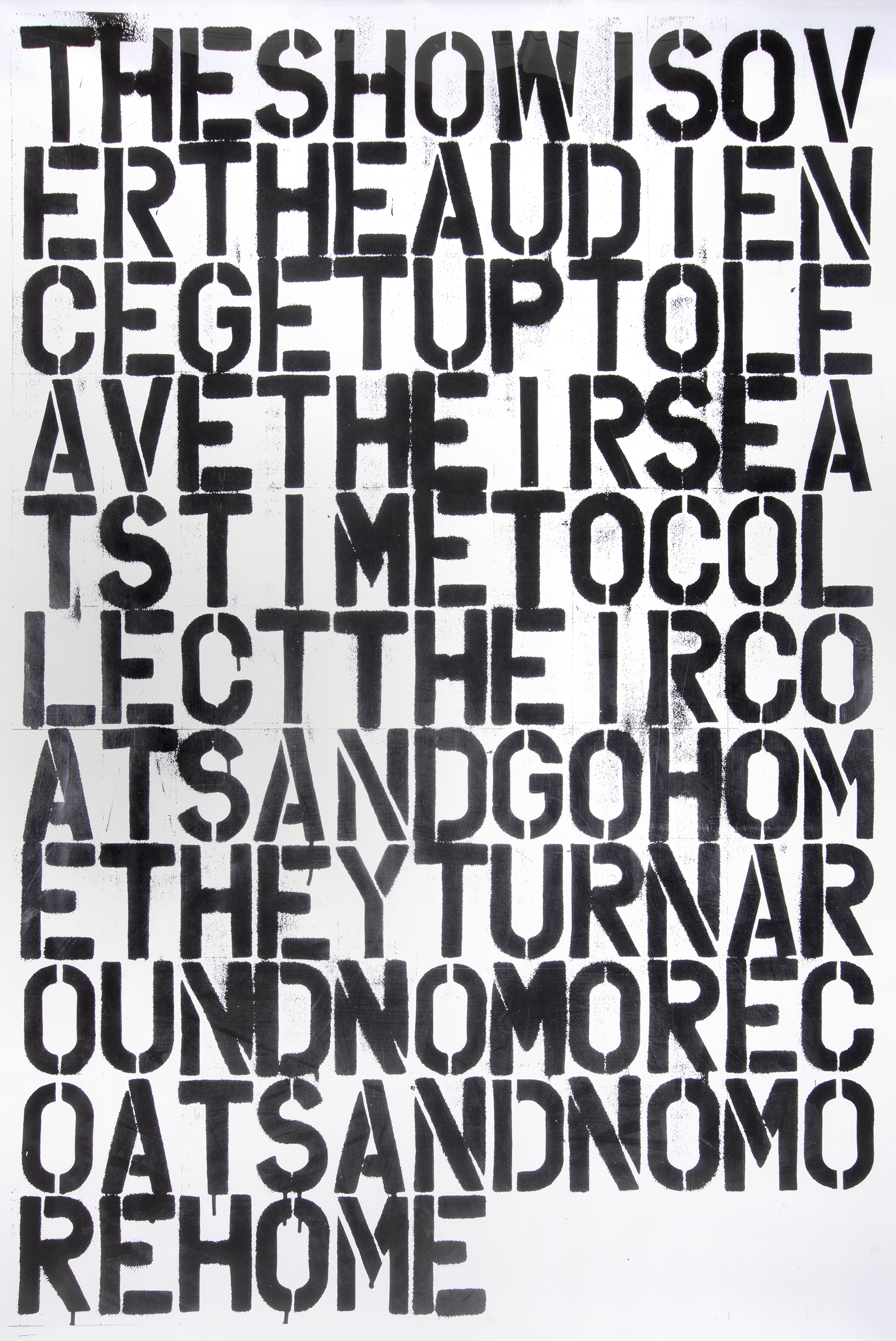 Christopher Wool (After), 'The Show Is Over’