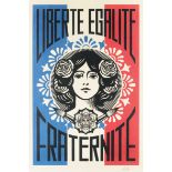 Shepard Fairey (American 1970-), 'Liberte, Egalite, Fraternite & Make Art Not War', 2018