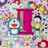Takashi Murakami (Japanese 1962-), 'Anywhere Door (Dokodemo Door) in the Field of Flowers', 2018