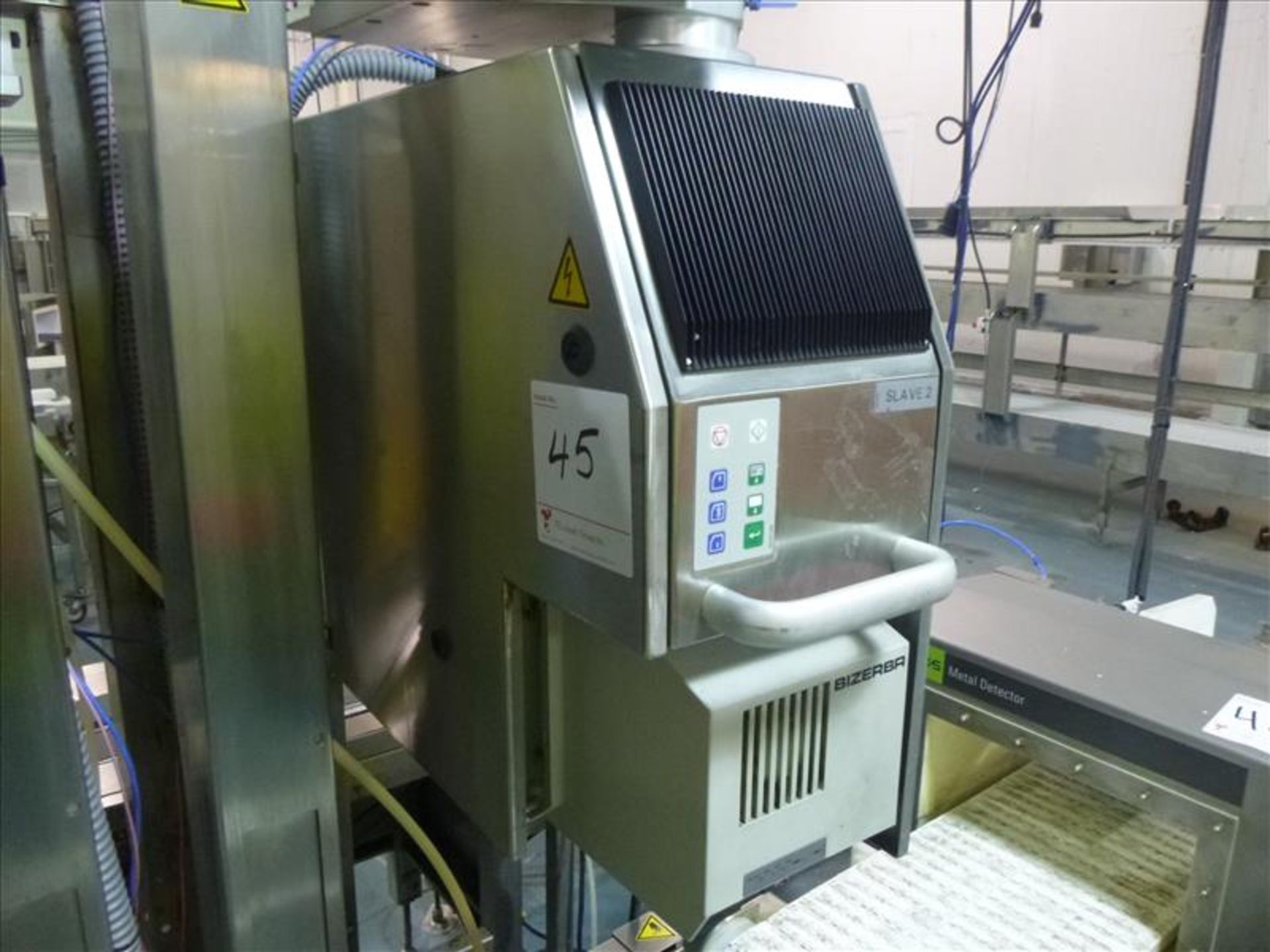 Bizerba in-line check-weigher system (SLAVE2) w/ Bizerba GS label printer, ser. no. 1960605 and