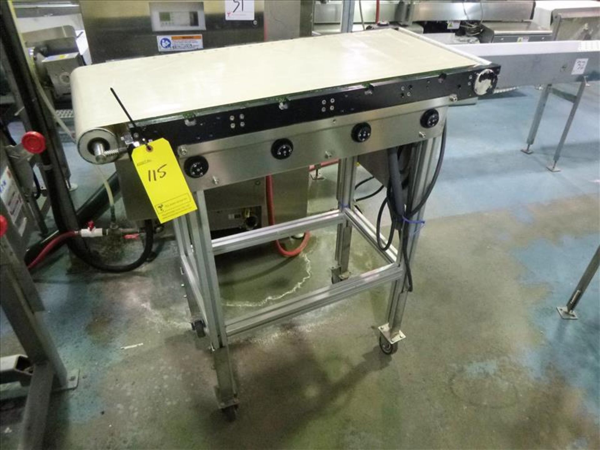 heated 4-zone conveyor, s/s, powered, approx. 17 in. x 42 in., 0-300 deg. C