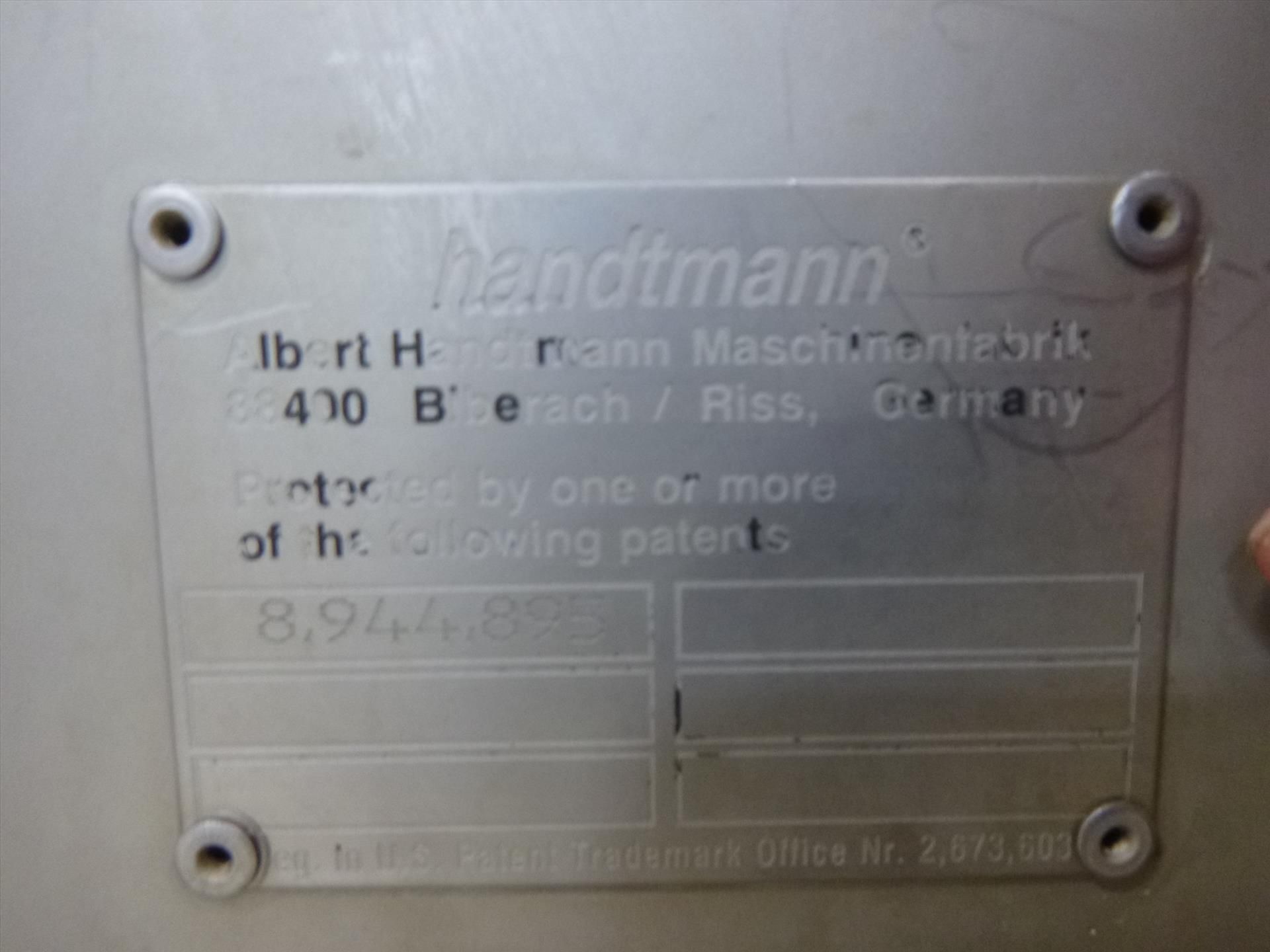 (1) Handtmann model VF-838-S S/S vacuum filler w/ hopper, S/N: 37345, c/w model AH/496 buggy lifting - Image 6 of 12