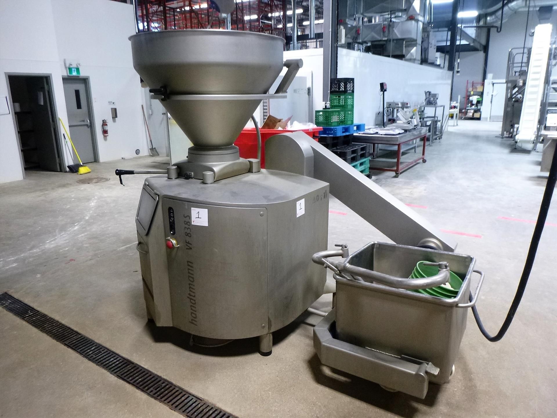 (1) Handtmann model VF-838-S S/S vacuum filler w/ hopper, S/N: 37345, c/w model AH/496 buggy lifting - Image 2 of 12