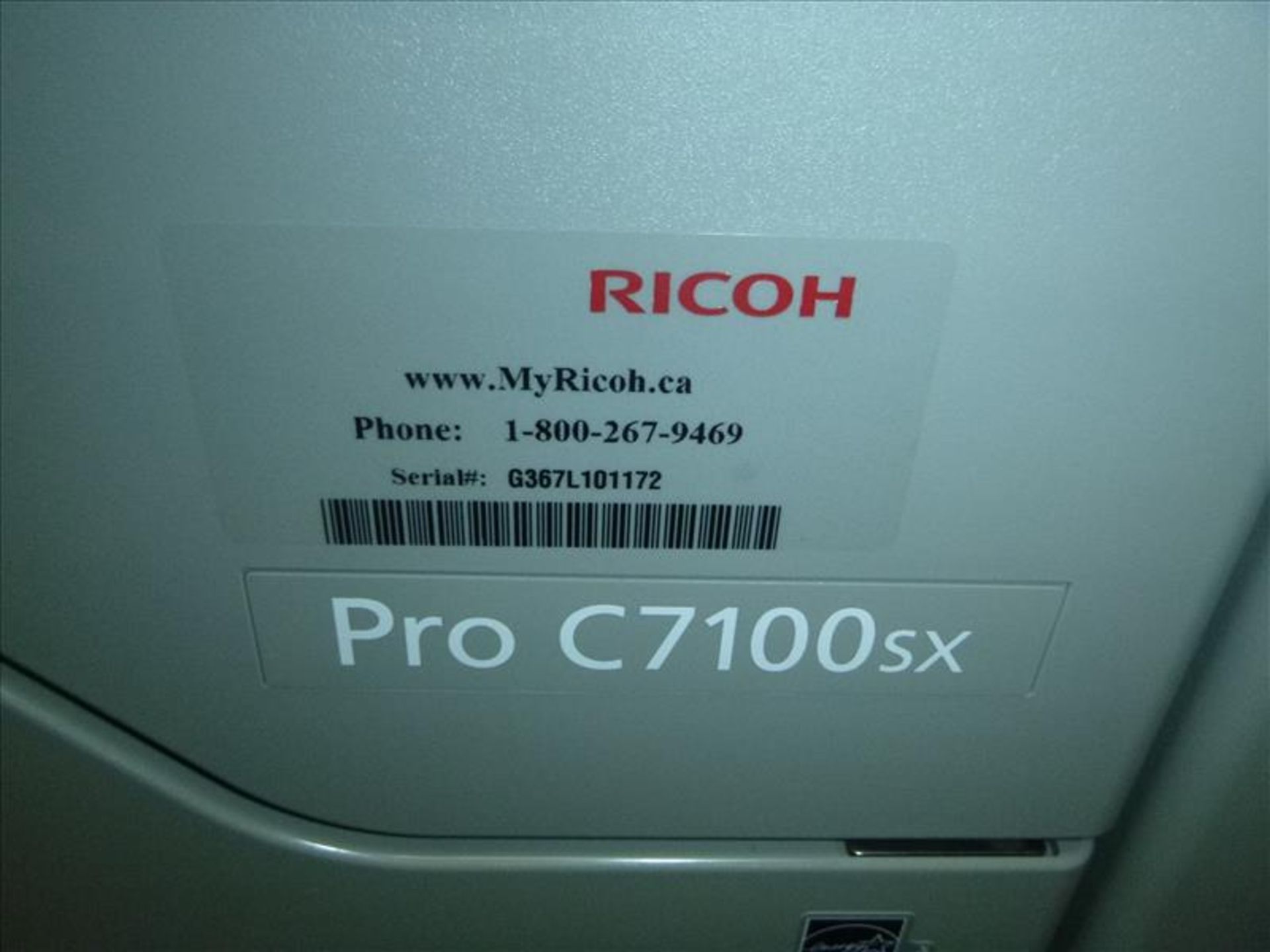 Ricoh Model PRO-C7100sx 5 Colour Cut Sheet Production Printer S/N: G367L101172 w/239845 Colour - Image 5 of 8