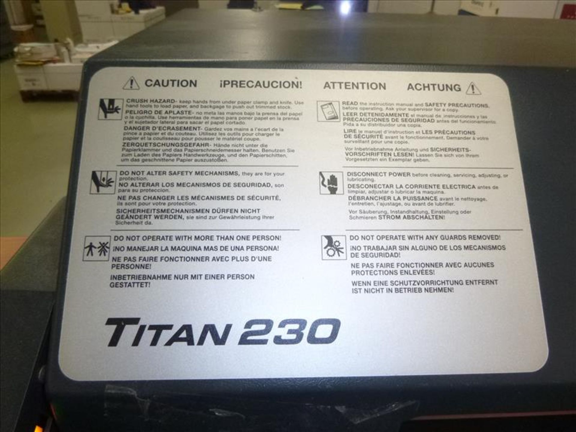 Challenge Model CMC Titan 230 23" Hydraulic Guillotine S/N: 090107 w/24" Programmable Back Gauge, - Image 5 of 6