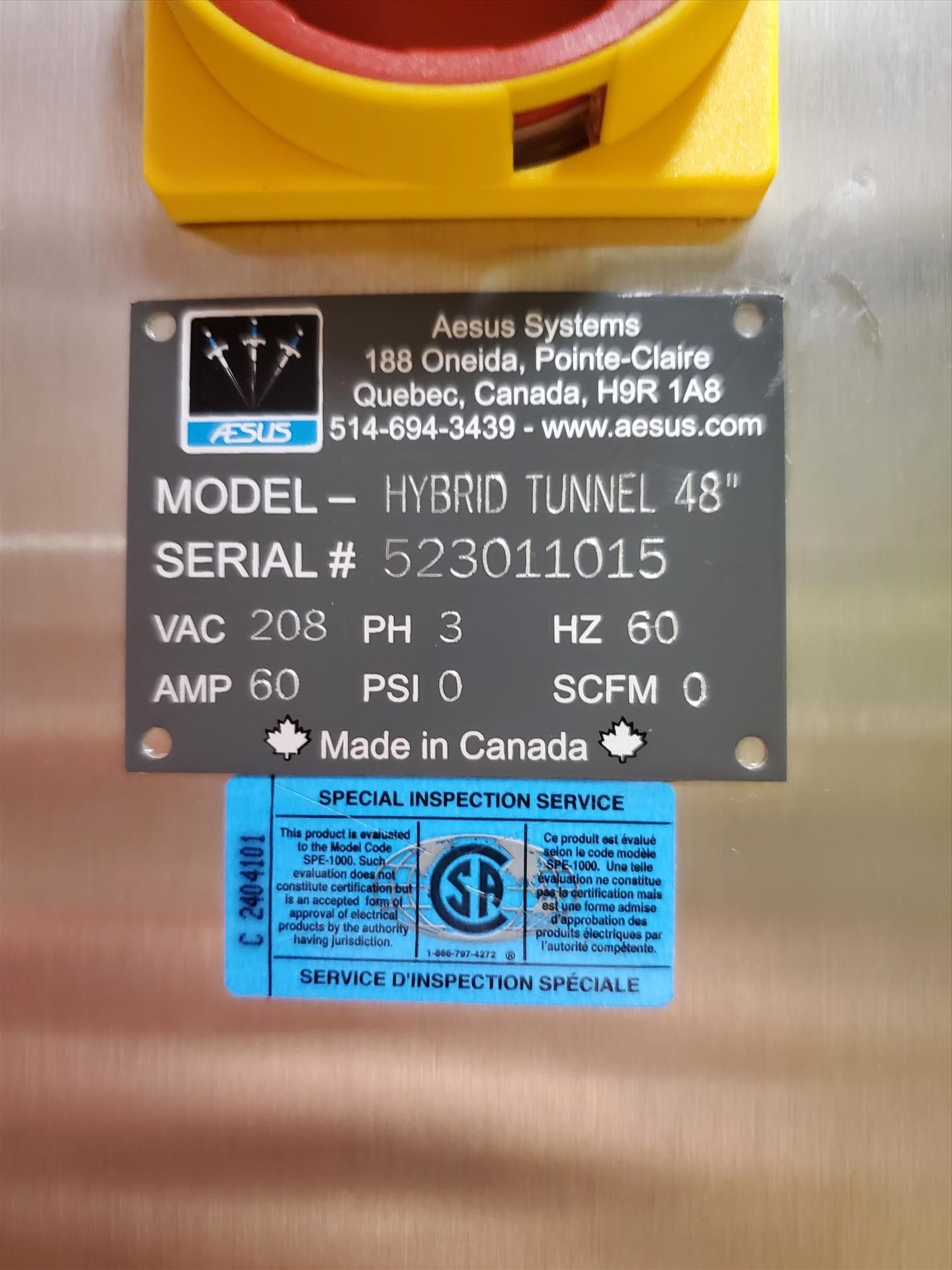 Aesus shrink tamper evident neck and full body sleeving machine, model Hybrid Tunnel; 48 in; band - Image 5 of 9