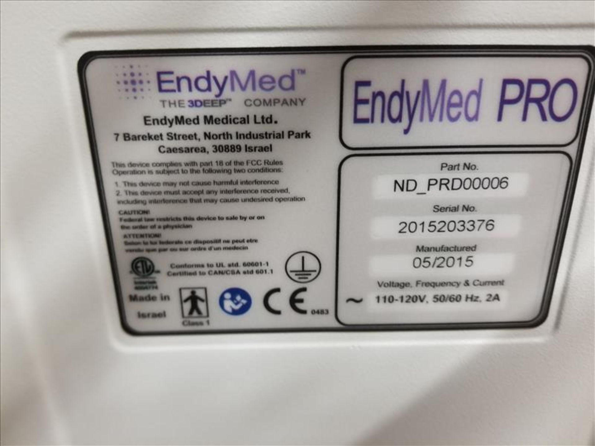 EndyMed Pro Aesthetic Workstation s/n. 2015203376, includes (1) EndyMed Ifine s/n. 105693, (1) - Image 15 of 15