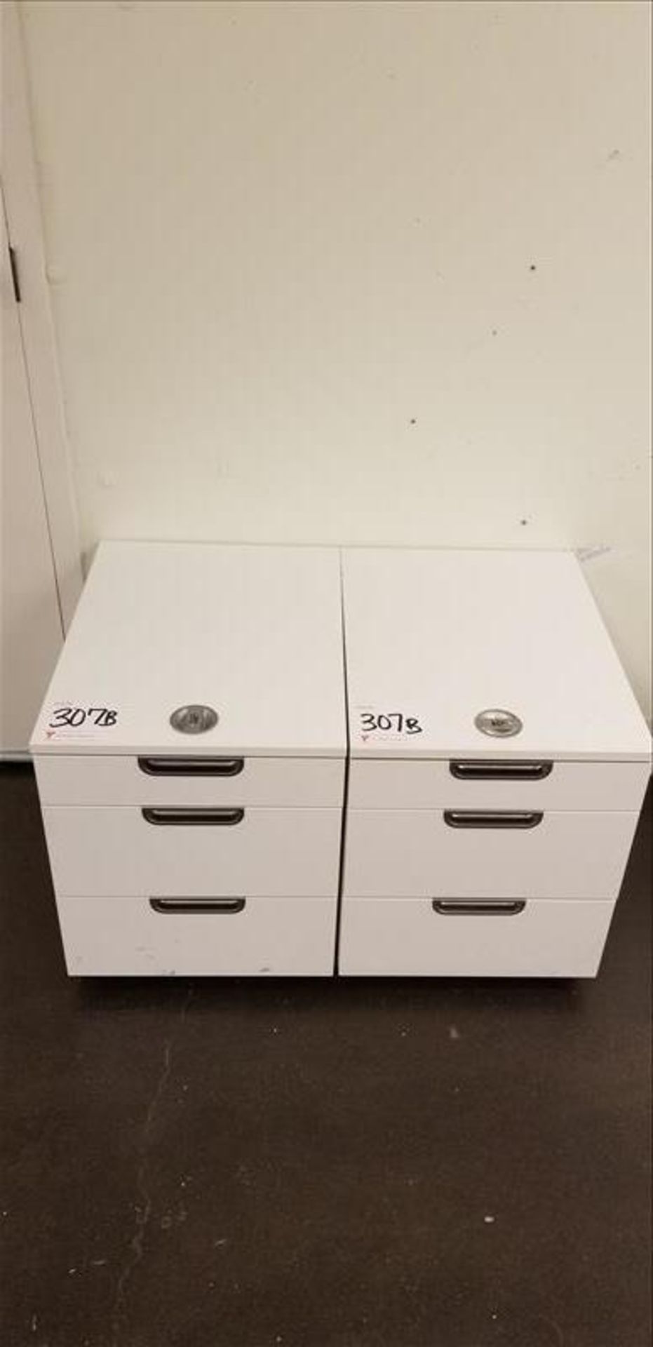 (2) 3-Drawer Mobile Vertical Filing Cabinets