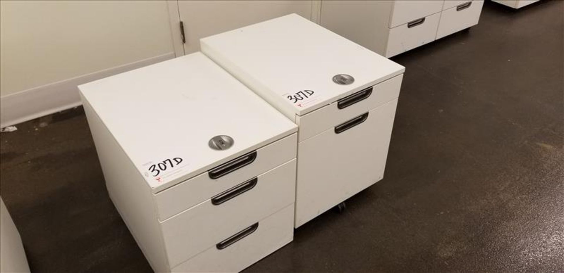 (2) 3-Drawer Mobile Vertical Filing Cabinets - Image 2 of 2