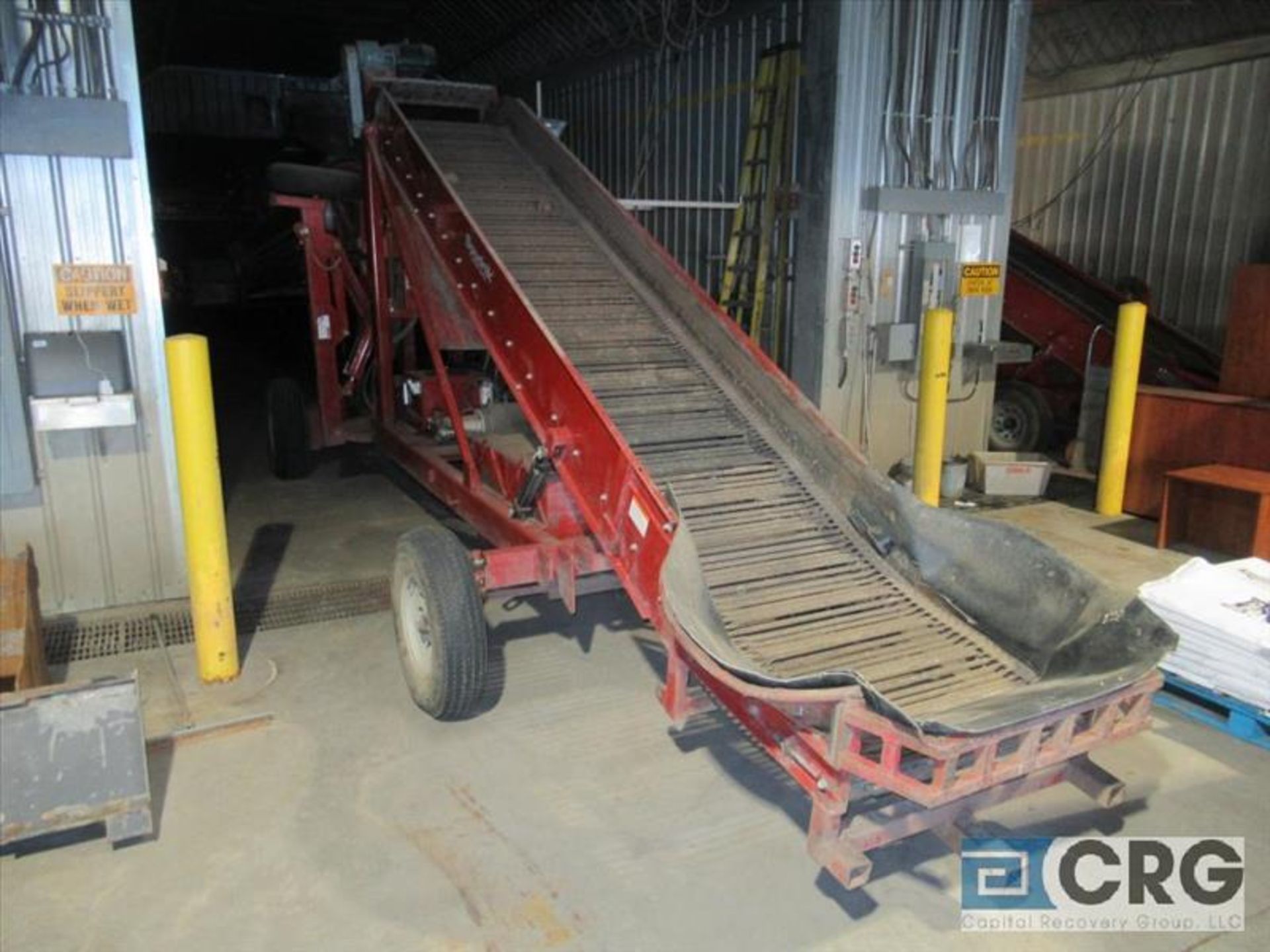 Spudnik 560 potato piler #1, 36 in. wide x 48 ft. long, hydraulic and electric powered, s/n 233 [