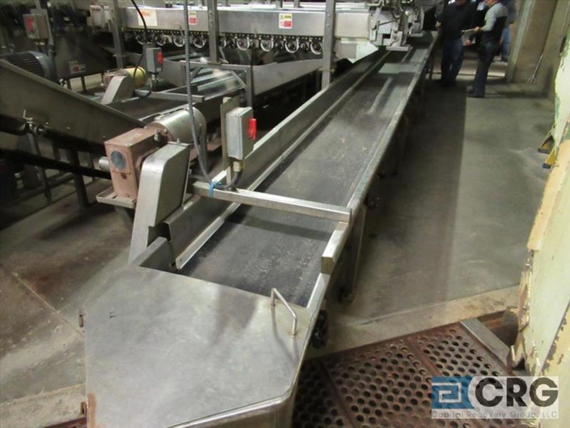 Main belt conveyor, 24 in. wide x 20 ft. long with connecting By Line cross belt conveyor (