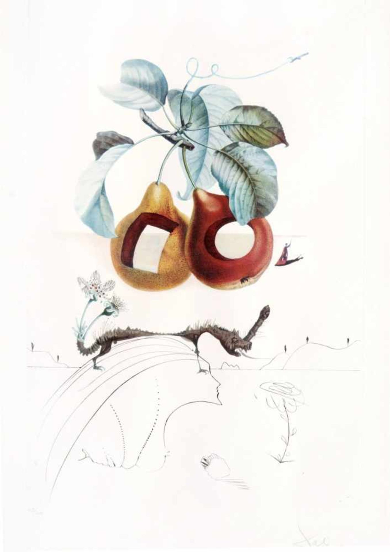 Salvador Dali - Flordali - Fruits Troués, 1969Salvador Dali - Flordali - Fruits Troués, 1969Eau-