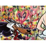 Kiko - Tex AveryKiko - Tex Avery Aérosol, acrylique et résine sur toile Pièce unique, signée à la