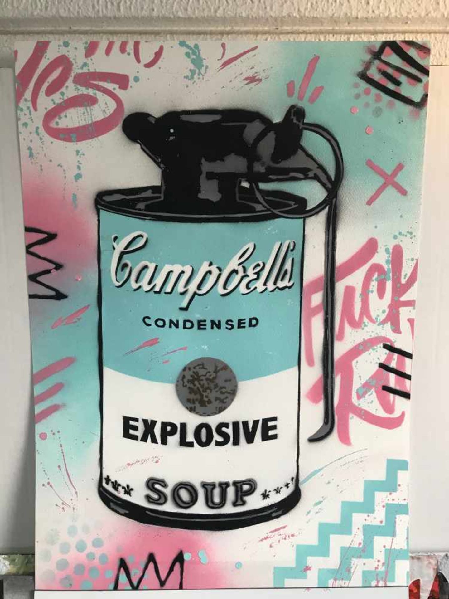 Aiiroh - Campbell's Explosive CyanAiiroh - Campbell's Explosive CyanAérosol et acrylique sur