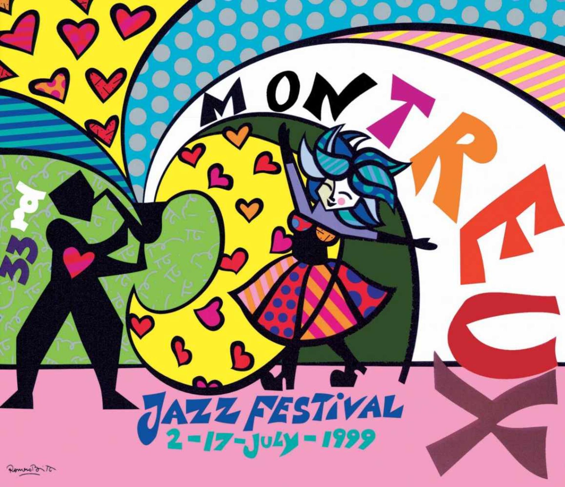 Romero Britto - Montreux Jazz 1999Romero Britto - Montreux Jazz 1999Sérigraphie sur papierSignée