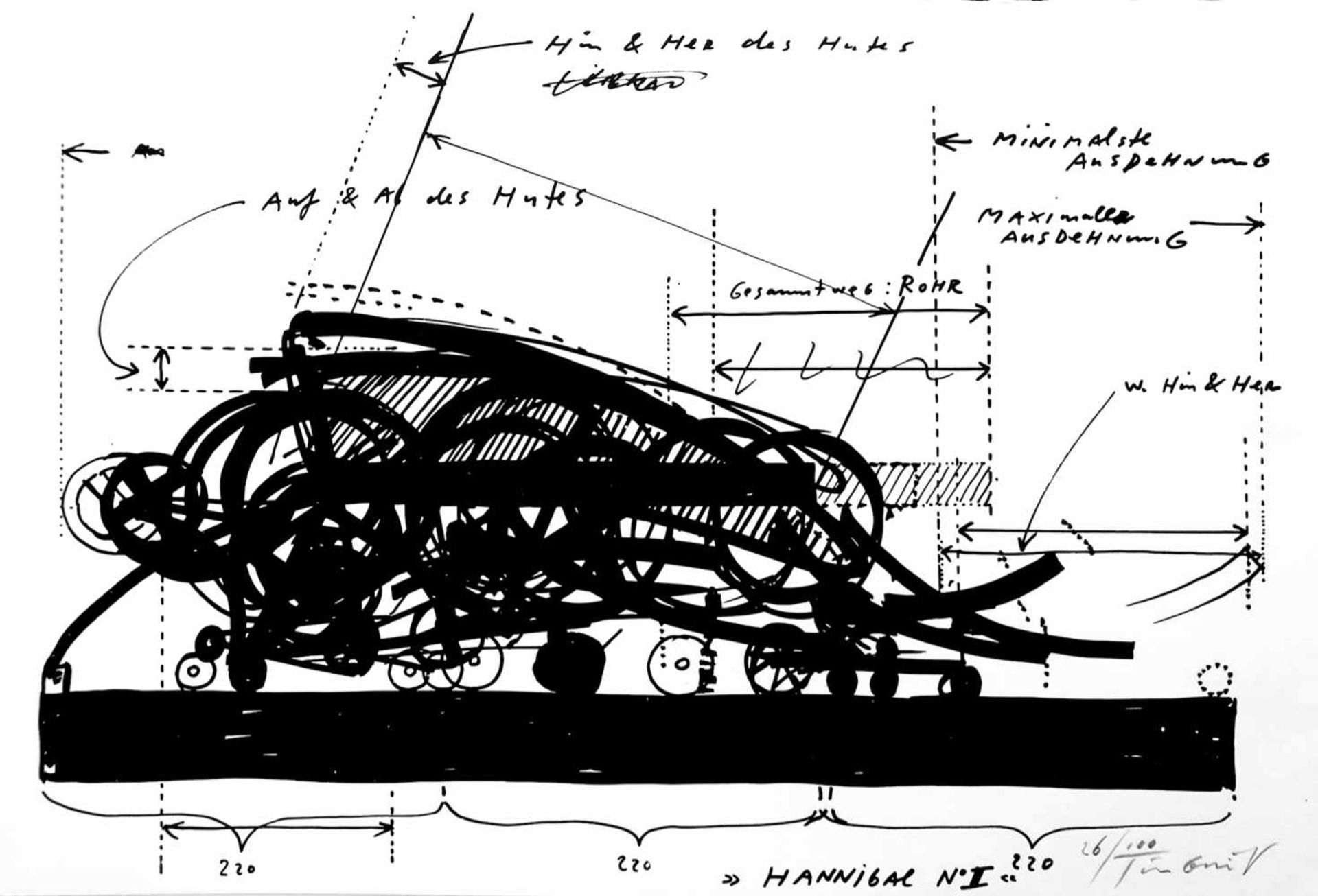 Jean Tinguely - Hannibal IIJean Tinguely - Hannibal IISérigraphie originale sur papierSignée au