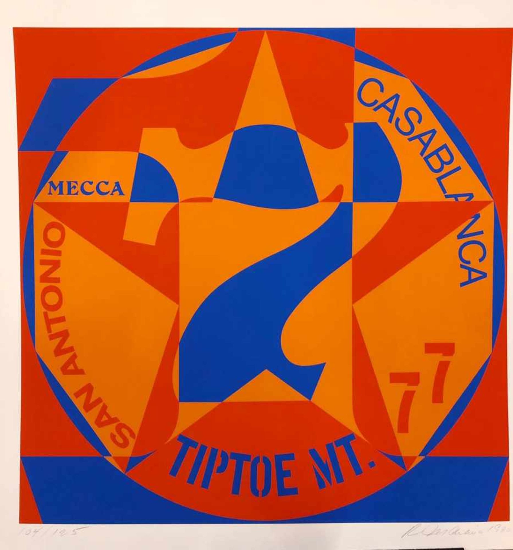 Robert Indiana - Tiptoe Mt., 1980Robert Indiana - Tiptoe Mt., 1980Sérigraphie originale en