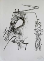 Wifredo Lam - Figure blanche et noire, 1975Lithographie originale sur papier ArchesSignée au