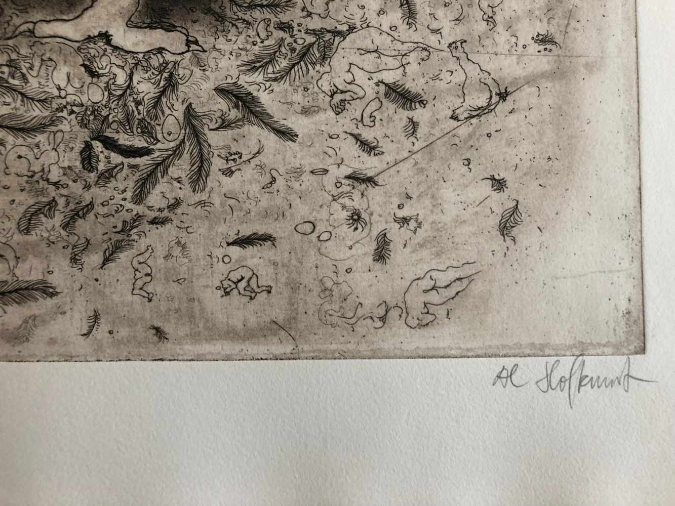 Alfred Hofkunst - Eggsplosion, 1970Eau-forte originale sur papierSignée au crayon et numérotée - Image 2 of 2