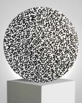 Keith Haring (after) - Black Pattern PlateCoffret d'une assiette Keith Haring en porcelaine de