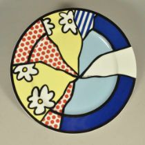 Roy Lichtenstein - Flowers Plate Assiette en porcelaine sérigraphiéeEtat Parfait Diamètre 31