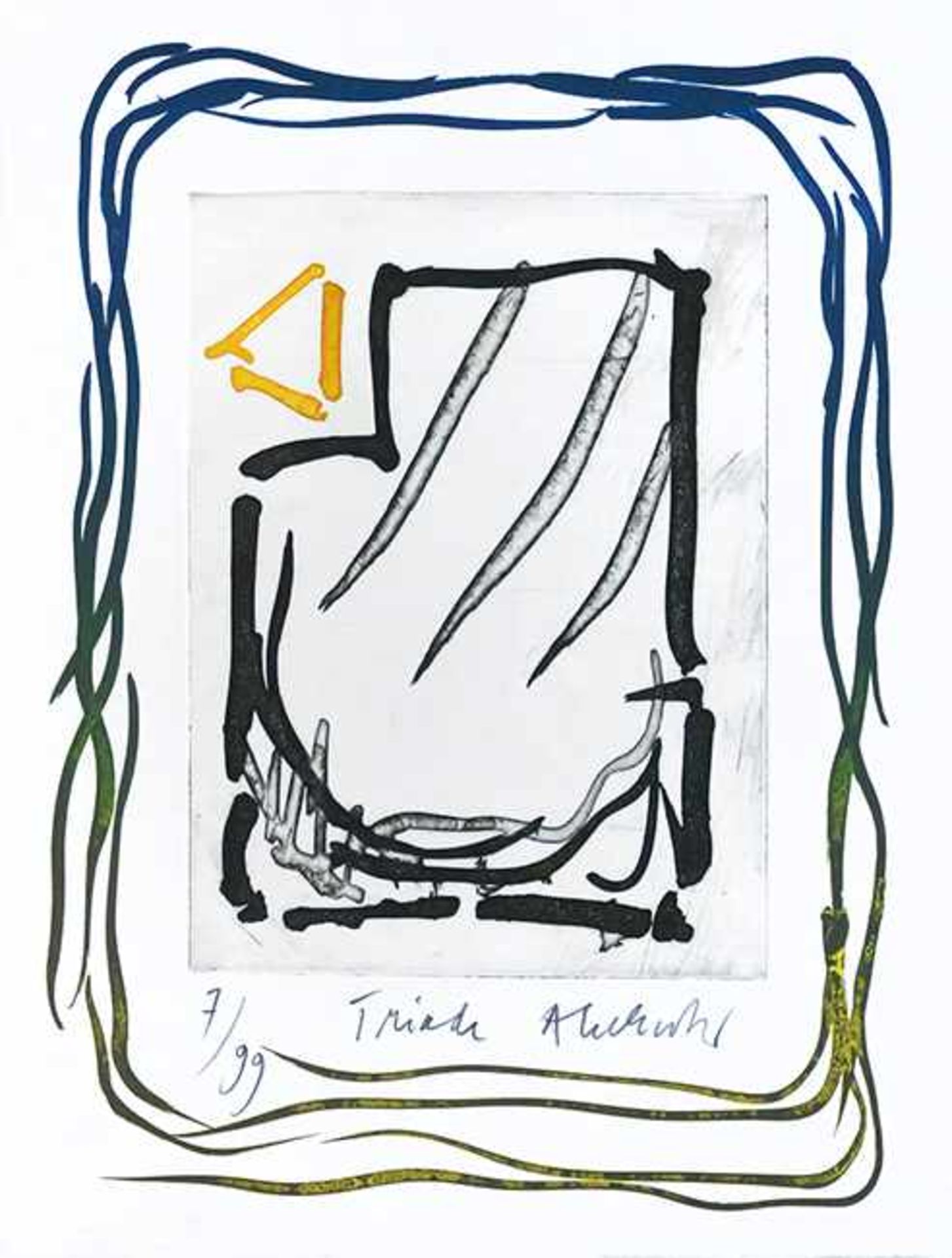 Pierre Alechinsky - Triade I, 2013Gravure et lithographie originale sur papier BFK Rives