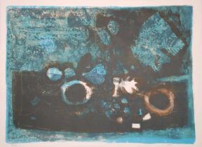 Antoni Clavé - La table bleue, 1960Lithographie originale sur papierSignée au crayon et numérotée 78