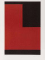 Aurélie Nemours - Angle noir polychrome terre, 1994Sérigraphie originale en couleurs sur