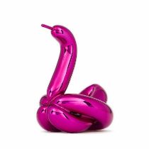 Jeff Koons - Balloon Swan (Magenta), 2019Sculpture en porcelaine avec revêtement