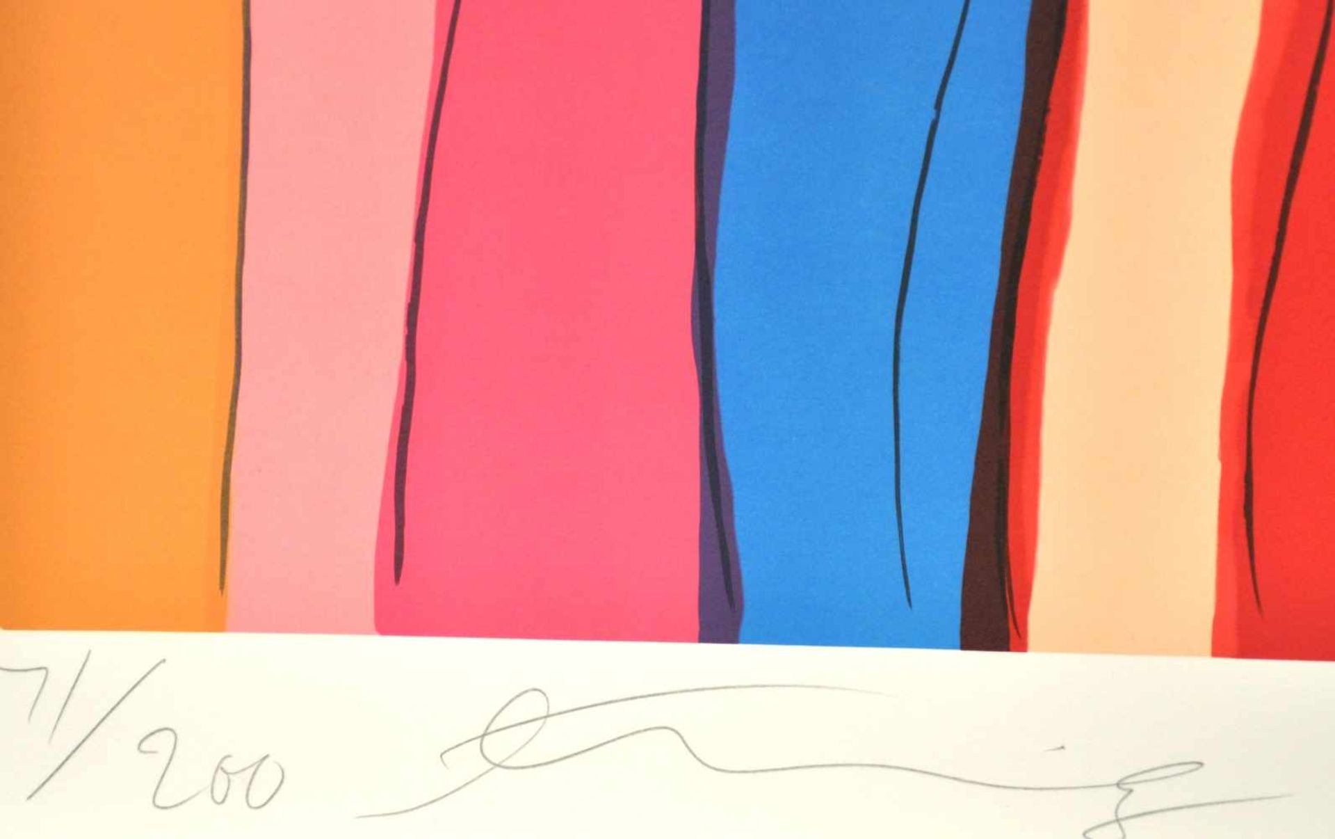 Walasse Ting - Geishas aux PerroquetsLithographie originale en couleursSignée au crayon et numérotée - Bild 3 aus 3