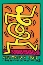 Keith Haring - Montreux Jazz 1983 (Green)Sérigraphie sur papierSignée dans la plancheNon