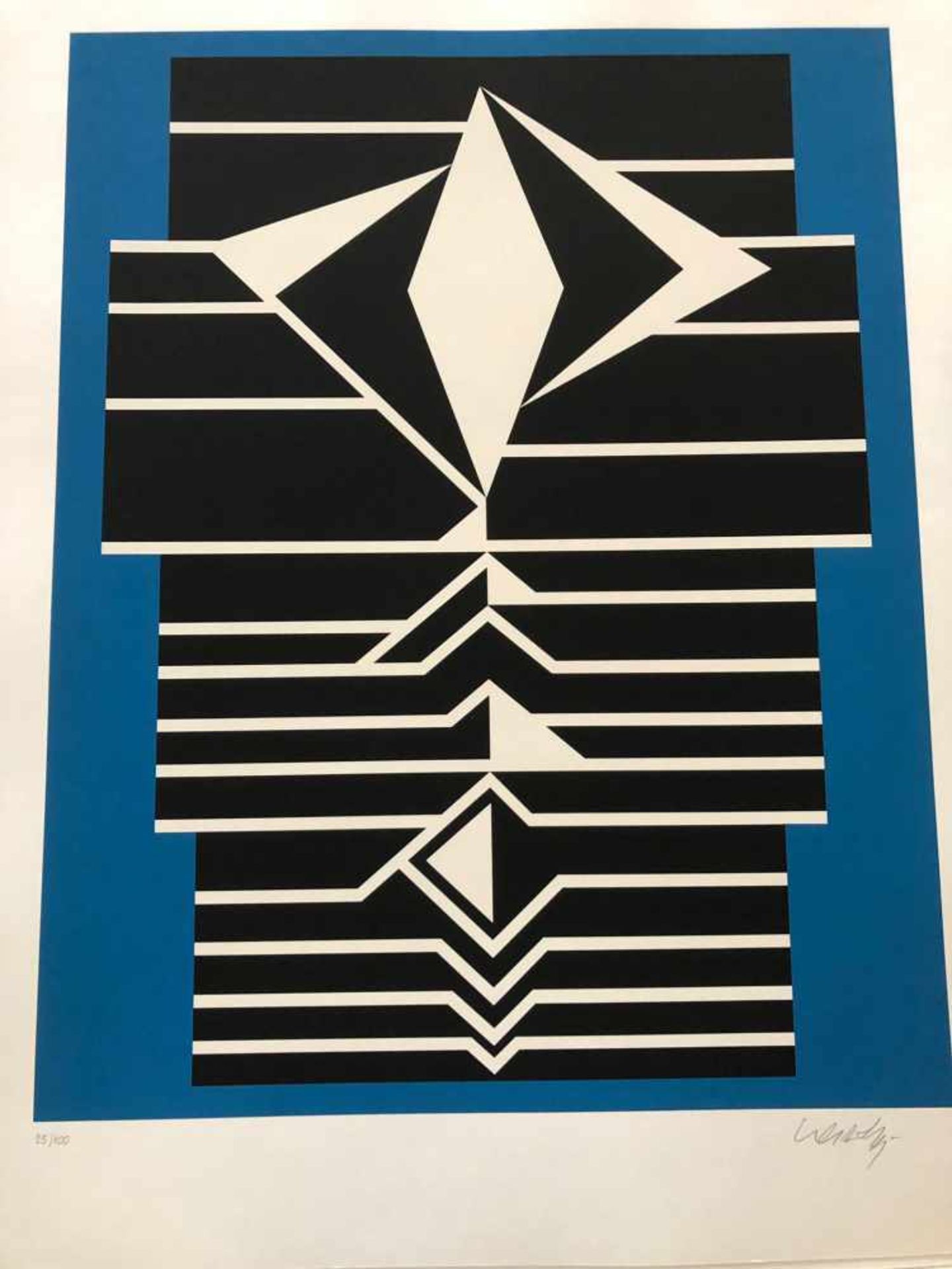 Victor Vasarely - Les annees cinquante 5Sérigraphie originale sur papierSignée au crayon et - Bild 2 aus 3