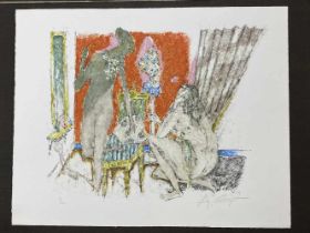 Alois Carigiet - Three ladies, 1969Lithographie originale sur papier vélinSignée au crayon et