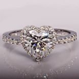 Bague - Or Blanc - 1.55ct - HRD F/SI