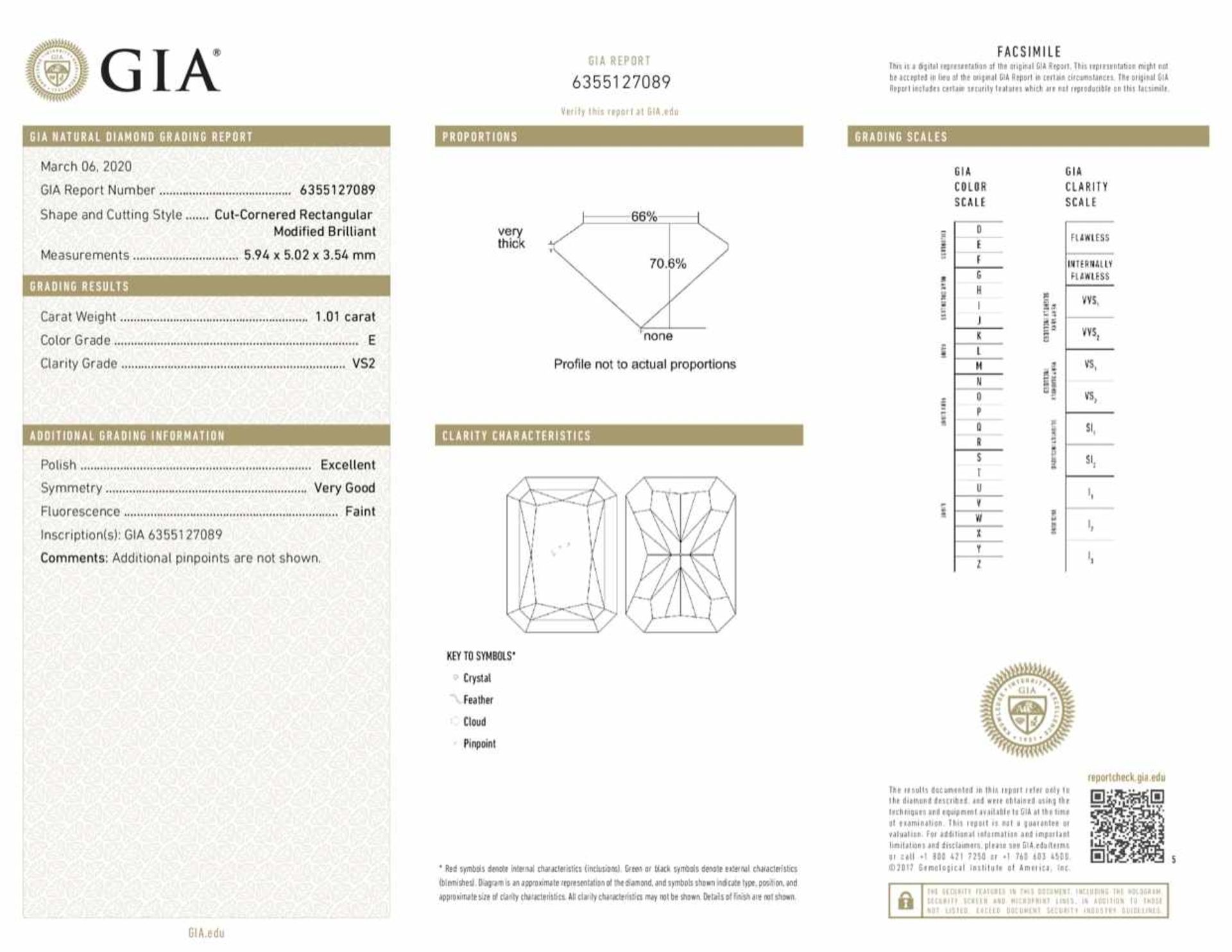 Diamond - 1.01ct - GIA - E VS2 - Bild 5 aus 5