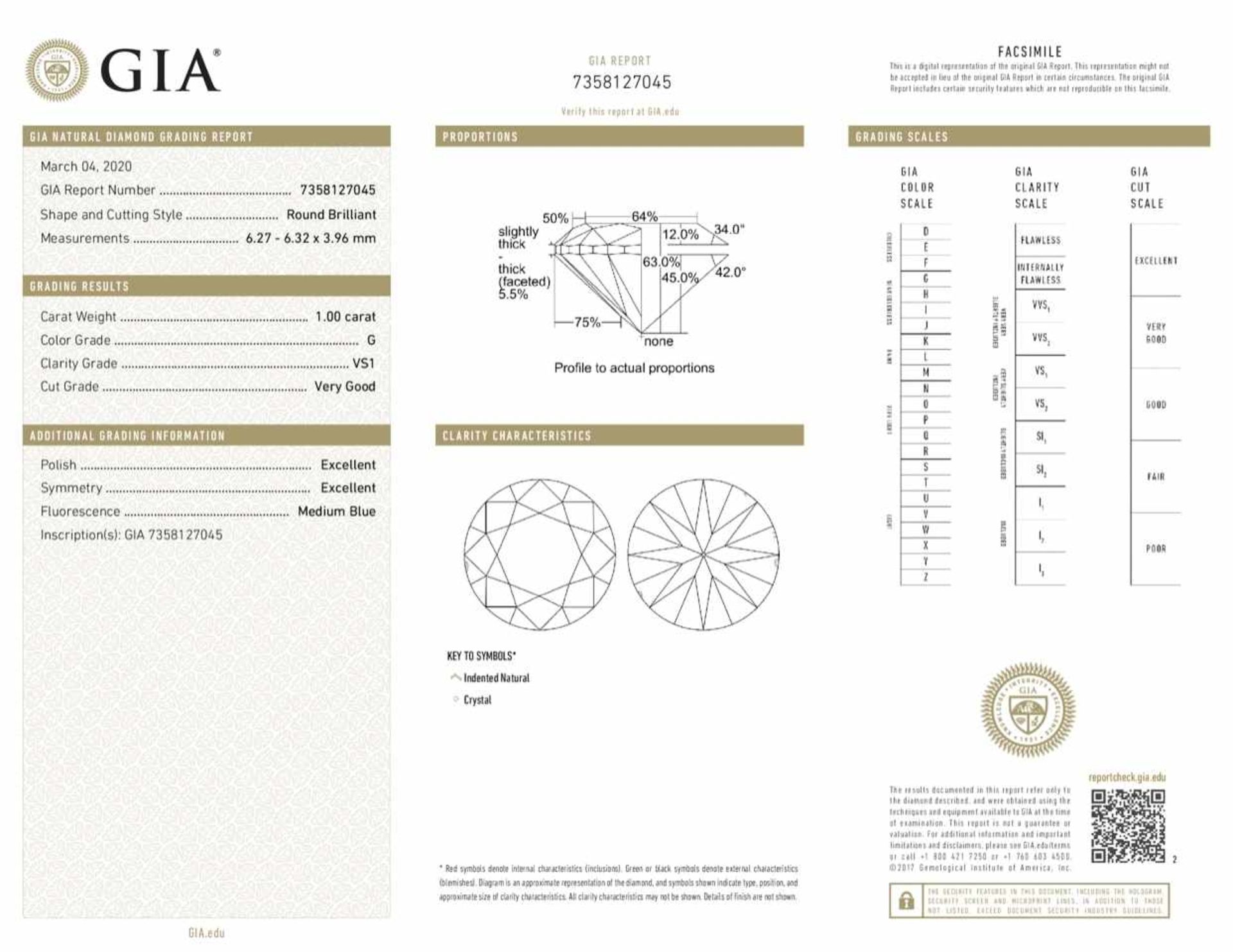 Diamond - 1.00ct - GIA G VS1 - Bild 2 aus 3