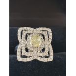 Bague - Or Blanc - 1.08ct - GIA